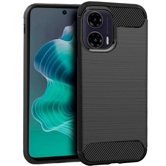 Cooles Case für Motorola Moto G35 5G Carbon Schwarz