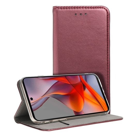 Cool Funda Flip Cover para Motorola Moto G75 5G Liso Granate