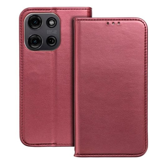 Cool Funda Flip Cover para Motorola Moto G75 5G Liso Granate