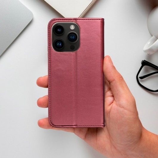 Cool Funda Flip Cover para Motorola Moto G75 5G Liso Granate