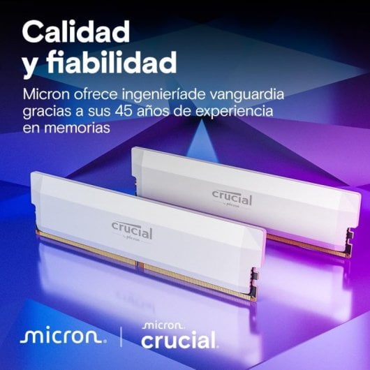 Crucial Pro OC DDR5 6000MHz 32GB 2x16GB CL36 Intel XMP 3.0 e AMD EXPO Brancas