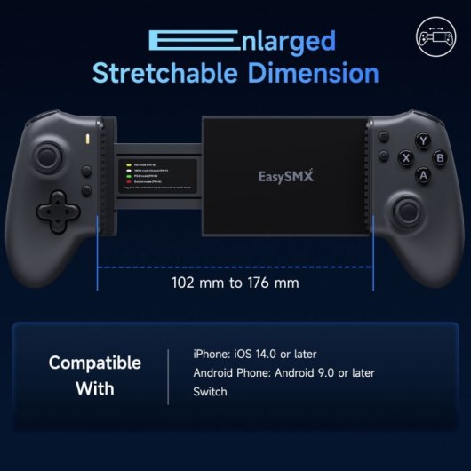 EasySMX M15 Gamepad Inalámbrico Bluetooth 400mAh Negro para Nintendo Switch / iOS / Android