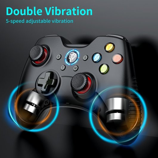 EasySMX 8236 Kabelloses Gamepad 2,4 GHz, schwarz, für PC/TV/Nintendo Switch/Steam/Android/PS3