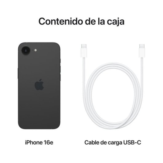Smartphone Apple iPhone 16e 256GB Negro OLED 6.1" A18 5G Dual SIM Face ID USB-C