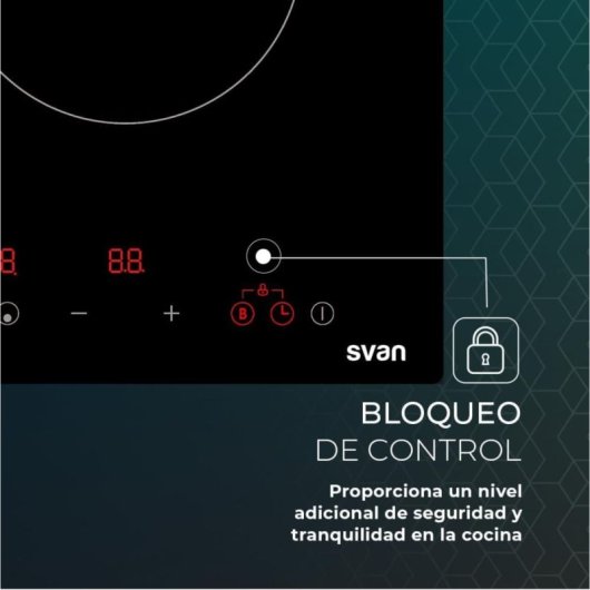 Svan SI2301 Placa Indução 2 Zonas Controlo Tátil Vidro Preto 59 cm 3500W