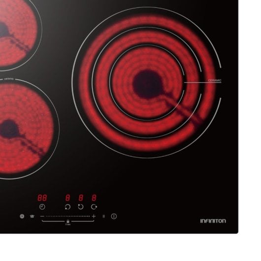 Infiniton VIT3SN303 Vitrocerámica 3 Zonas 9 Niveles de Potencia 60 cm Negra