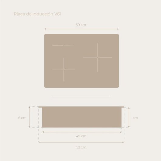 Evvo V61 Placa de Inducción 3 Zonas 7700W 59 cm Negra