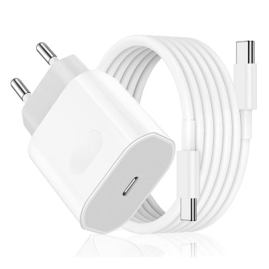 Klack Carregador de Carga Rápida com Cabo USB Tipo-C Trançado Compatível com iPhone 15/16 Branco