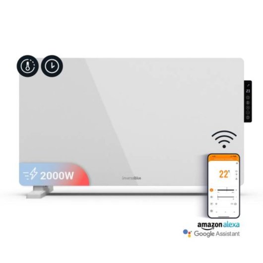 Universal Blue Belle Mare 7020W Calefactor Panel De Cristal 2000w Wifi Blanco