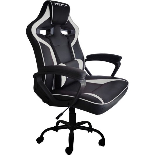 Infiniton GSEAT-TS Cadeira Gaming com Encosto Reclinável Máx.120kg Preta/Prateada