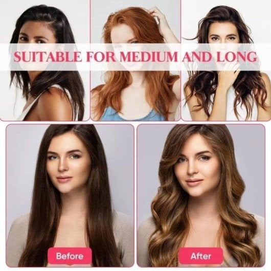 Enrolador de Cabelo Automático Klack Elementos PTC 150-210°C 4 Níveis Compacto Rosa