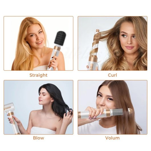 Klack Hot Air Styler 7 em 1 Secador de Cabelo Profissional de Alta Velocidade 110000RPM Branco/Cobre