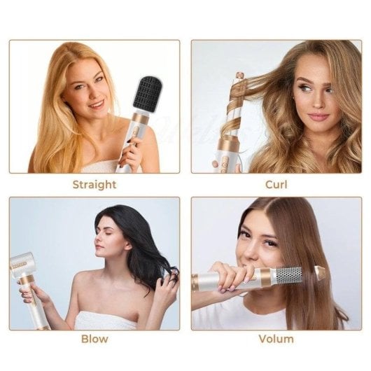 Klack Hot Air Styler 7 en 1 Secador de Pelo Profesional de Alta Velocidad 110000RPM Blanco/Cobre