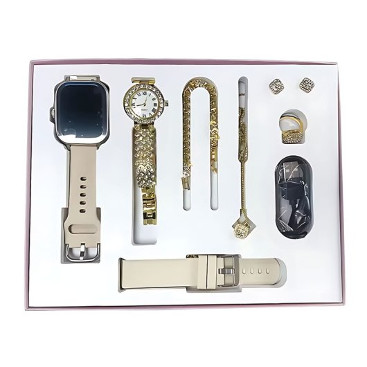 Klack A58 Plus Reloj Smartwatch Rosa + Set de Bisutería: Elegancia y Conectividad en un Solo Paquete
