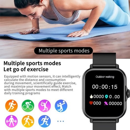 Klack A58 Plus Reloj Smartwatch Rosa + Set de Bisutería: Elegancia y Conectividad en un Solo Paquete