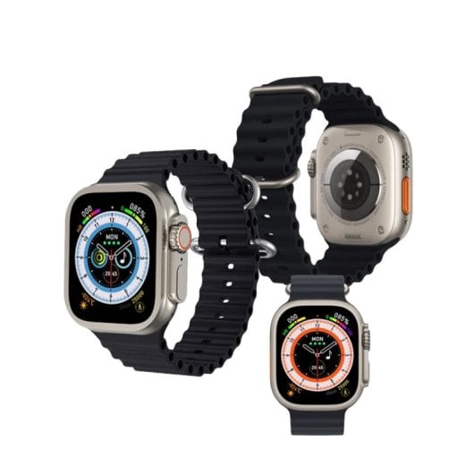 Klack Ultra Reloj Smartwatch Negro con Auriculares Inalámbricos Pro5 Blancos y 2 Correas