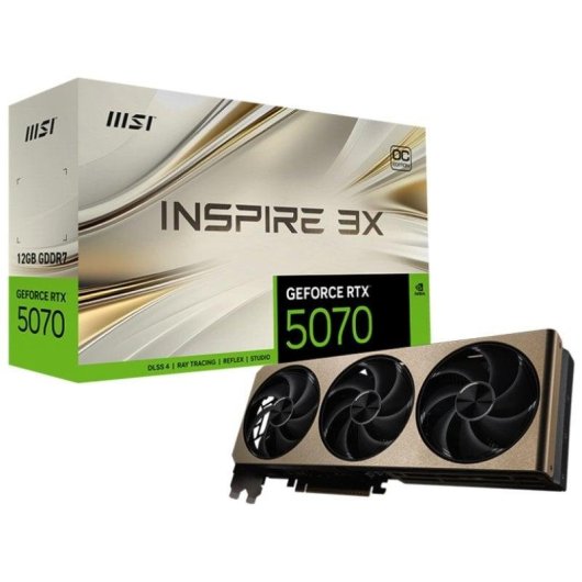 Carte Graphique MSI GeForce RTX 5070 INSPIRE 3X OC 12GB GDDR7 Reflex 2 RTX AI DLSS4