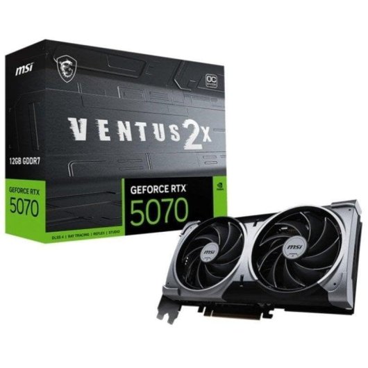 Placa gráfica MSI GeForce RTX 5070 VENTUS 2X OC 12GB GDDR7 Reflex 2 RTX AI DLSS4