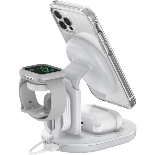 Supporto caricabatterie wireless Magsafe 3 in 1 Otterbox con design elegante per iPhone, AirPods e Apple Watch
