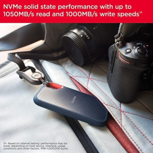 SanDisk Extreme Portable 8 TB externe SSD 1050 MB/s USB-C 3.2 Gen 2 Schwarz