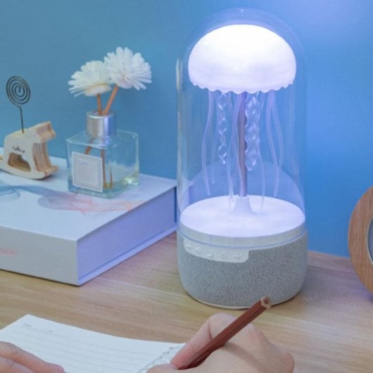 Klack Lámpara Altavoz Bluetooth Medusa con Luz LED Brillante Radio FM/Tarjeta TF