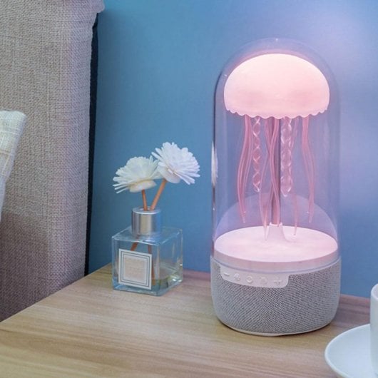 Klack Lámpara Altavoz Bluetooth Medusa con Luz LED Brillante Radio FM/Tarjeta TF