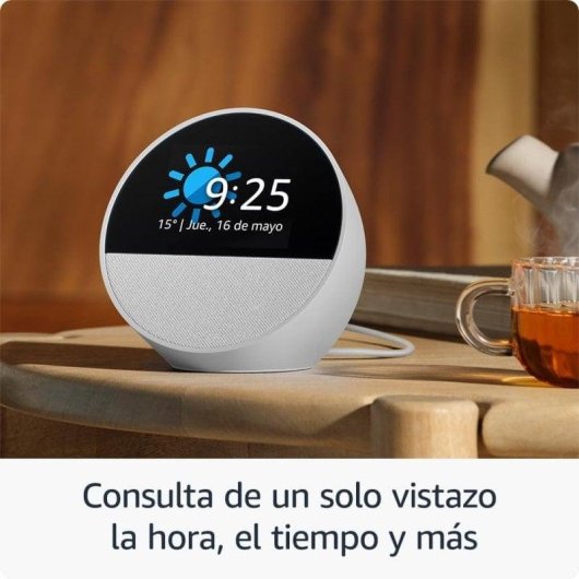Lautsprecher Amazon Echo Spot Weiß mit Alexa, WLAN, 2,1W, Touchscreen