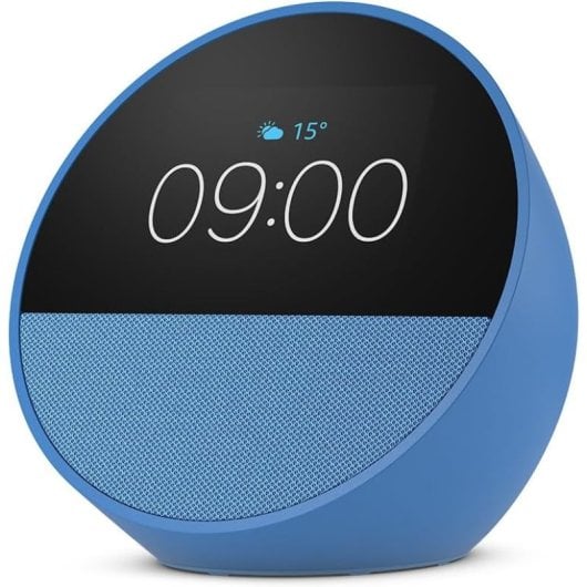 Novo Amazon Echo Spot Smart Alarm Clock com som de qualidade e Alexa Azul