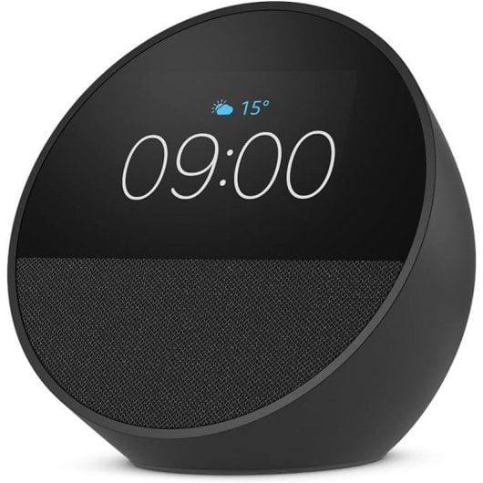 Nouveau réveil intelligent Amazon Echo Spot avec son de qualité et Alexa Noir