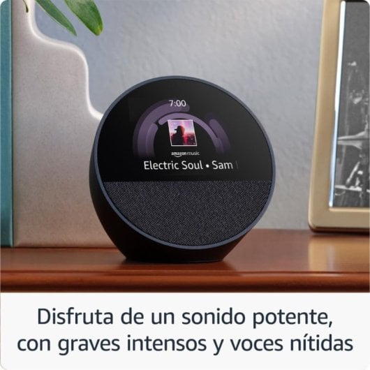 Nouveau réveil intelligent Amazon Echo Spot avec son de qualité et Alexa Noir