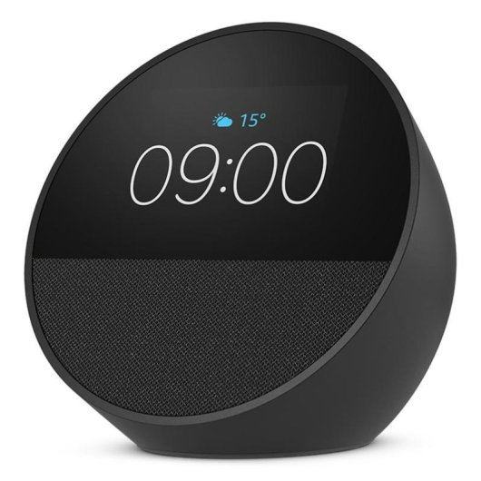 Nouveau réveil intelligent Amazon Echo Spot avec son de qualité et Alexa Noir