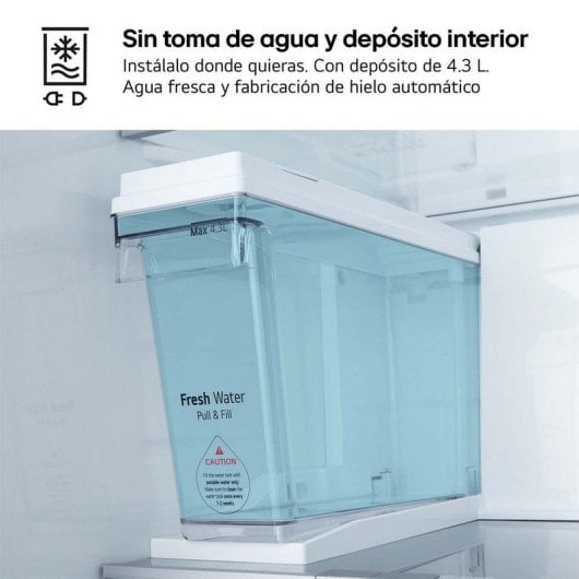 LG GSLC41PYPE Frigorífico Americano Side By Side sin Toma de Agua 641L E Inox Antihuellas