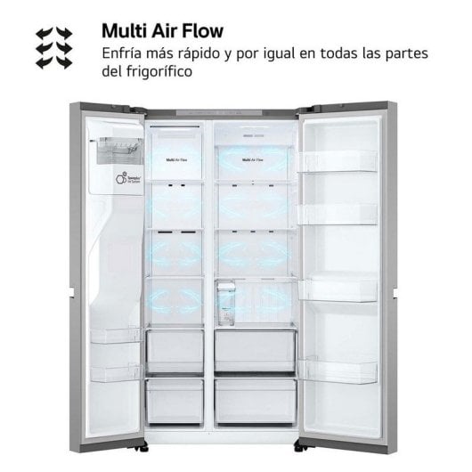 LG GSLC41PYPE Frigorífico Americano Side By Side sin Toma de Agua 641L E Inox Antihuellas