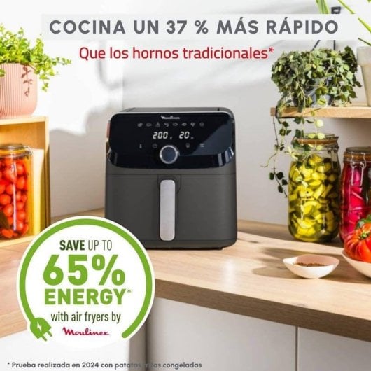 Fritadeira de Ar Moulinex Easy Fry Mega 7.5L 2020W 8 Programas LCD