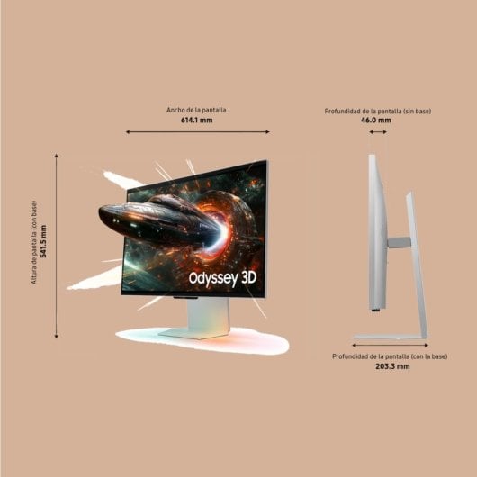Samsung Odyssey 3D LS27FG904XUXEN 27" LED IPS UltraHD 4K 165Hz Altura Ajustable FreeSync Premium