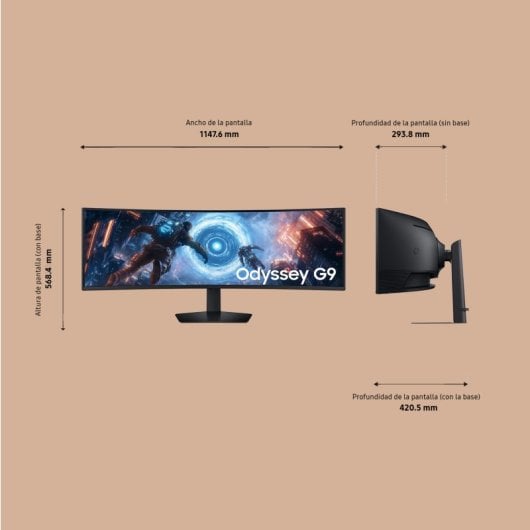Samsung Odyssey G9 LS49FG916EUXEN 49" LED VA UltraWide DQHD 144Hz HDR600 FreeSync Premium Pro Curvo
