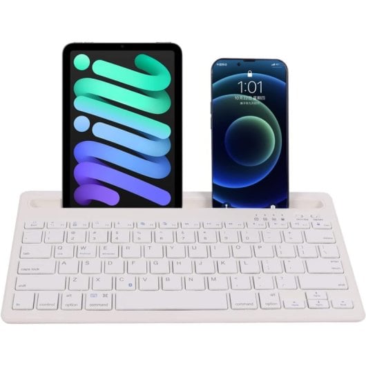 Klack Teclado Multidispositivo Recargable Bluetooth de 2 Canales en Español (Incluye Ñ) Blanco