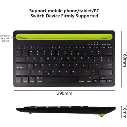 Klack Teclado Multidispositivo Recargable Bluetooth de 2 Canales en Español (Incluye Ñ) Negro