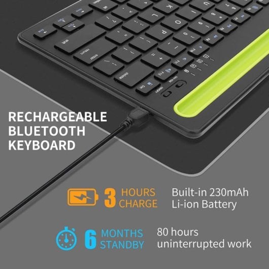 Klack Teclado Multidispositivo Recargable Bluetooth de 2 Canales en Español (Incluye Ñ) Negro
