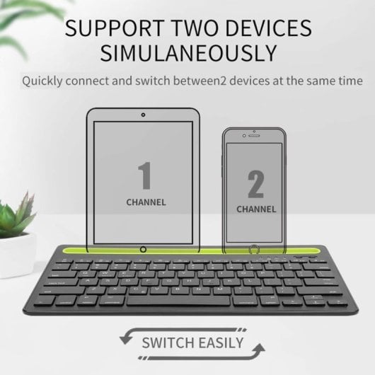 Klack Teclado Multidispositivo Recargable Bluetooth de 2 Canales en Español (Incluye Ñ) Negro