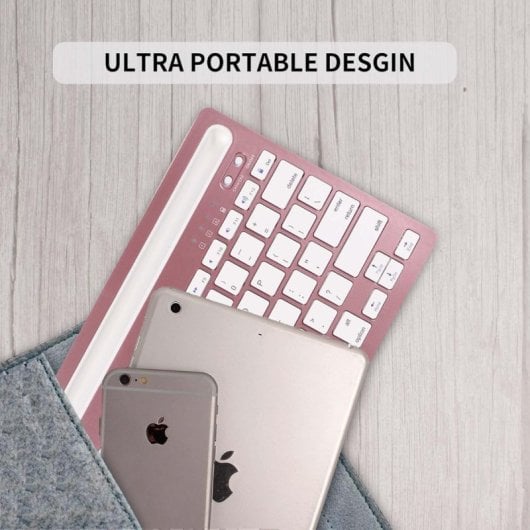 Klack Teclado Multidispositivo Recargable Bluetooth de 2 Canales en Español (Incluye Ñ) Rosa