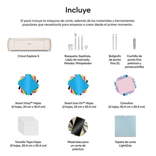 Cricut Explore 4 Máquina de Corte Inteligente + Pack Esencial