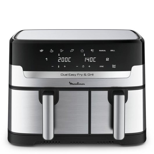 Airfryer Moulinex Dual Easy Fry EZ905D20 Double Panier 8,3L 2450W Inox