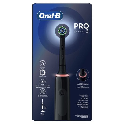 Oral-B Pro 3 3000 Escova Dentes Elétrica Preta
