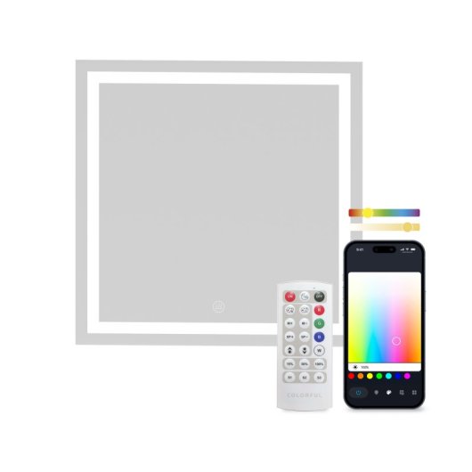Ksix Aqua Espejo Inteligente Antivaho 70x70cm Altavoz Integrado RGB