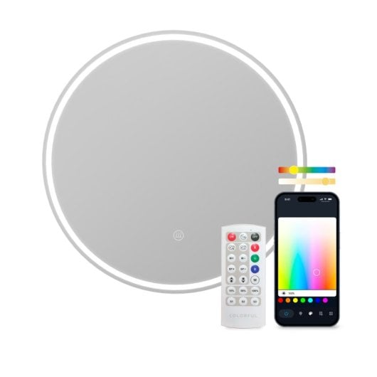 Ksix Oasis Espejo Inteligente Antivaho Diámetro 70cm Altavoz Integrado RGB