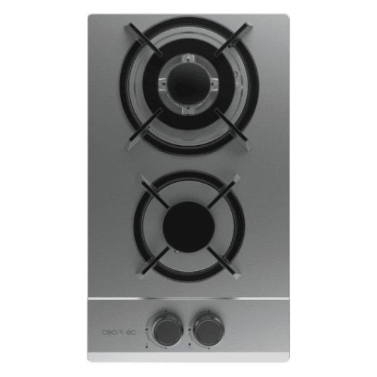 Placa de gas Cecotec Bolero Squad G 2200S 2 fuegos WOK 5,25 kW Inoxidable