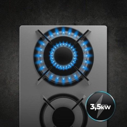 Placa de gas Cecotec Bolero Squad G 2200S 2 fuegos WOK 5,25 kW Inoxidable