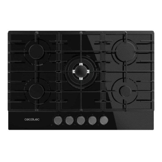 Placa de gás Cecotec Bolero Squad G 5200F 5 queimadores 11kW cristal preto