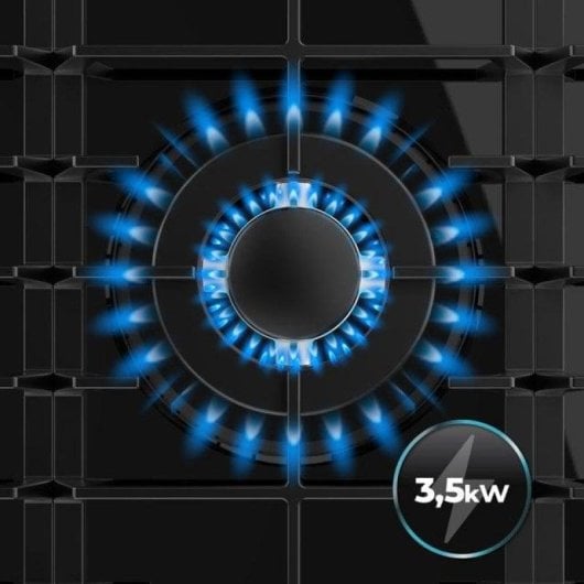 Placa de gás Cecotec Bolero Squad G 5200F 5 queimadores 11kW cristal preto